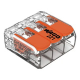 Kit 10 Conectores De Emenda 3 Polos Wago Fios 6mm 41a 221 61