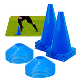Kit 10 Cones 10 Half Cone Treino Funcional E Futebol Cor Azul