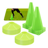 Kit 10 Cones 10 Half Cone Treino Funcional E Futebol Cor Verde
