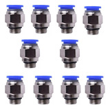 Kit 10 Conexão Reta Pneumática Macho 1 4 X Tubo 12mm Bsp