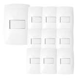 Kit 10 Conjuntos Interruptor Simples 4x2 Com Placa Blux Home
