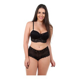 Kit 10 Conjuntos Soutien Sutiã Calcinha Caleçon Renda Bojo