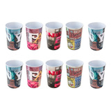Kit 10 Copos Plásticos Label Qualidade Modelos Festas