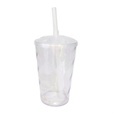 Kit 10 Copos Twister 300ml Liso Tampa Canudo Atacado Varejo