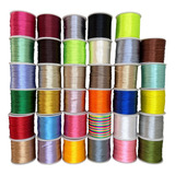 Kit 10 Cores Fio Cordão Cetim Seda Rabo De Rato 1mm 100m