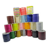 Kit 10 Cores Fio Cordão Cetim Seda Rabo De Rato 1mm 100m