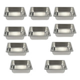Kit 10 Cuba Gastronômica De Inox Gn 1 2 100mm Buffet Rechaud