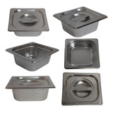Kit 10 Cubas 10 Tampas 1 6 6 5cm De Aço Inox Gastronômica