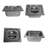 Kit 10 Cubas Gastronômica Gn Com Tampa Buffet Inox 1 6 100mm