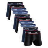 Kit 10 Cueca Boxer Lupo Algodão Box Atacado Masculina Preta