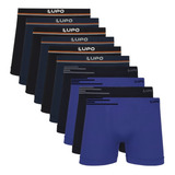 Kit 10 Cueca Boxer Lupo Sem Costura Microfibra Masculino Box