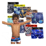 Kit 10 Cuecas Box Boxer Infantil Atacado Microfibra