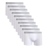 Kit 10 Cuecas Boxer Elástico Masculina Branca Hering