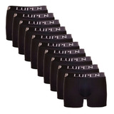 Kit 10 Cuecas Boxer Microfibra Preta Lupen Atacado Revenda