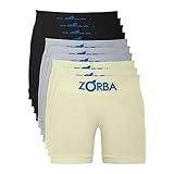 Kit 10 Cuecas Zorba Infantil Boxer Sem Costura Algodão 678 Mescla Preto Amarelo G