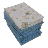 Kit 10 Cueiros Flanelados Estampados 80x60cm Menino
