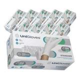 Kit 10 Cx Luva Proced Latex C Pó Standard Tam G Unigloves