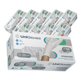 Kit 10 Cx Luva Proced Latex C Pó Standard Tam M Unigloves