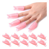Kit 10 Dedeiras Para Remover Unhas Alongamento Fibra Acrigel Cor Rosa claro