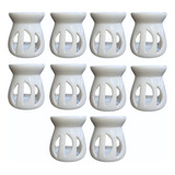 Kit 10 Difusor Rechaud Lua Óleos Essenciais Wax Melts Branco