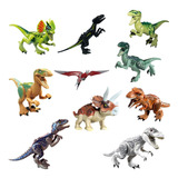 Kit 10 Dinossauros Bloco De Montar