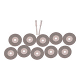 Kit 10 Discos Corte Diamantado 22mm 2 Hastes Micro Retifica