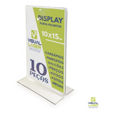 Kit 10 Displays 10x15 A6 T Invertido Porta Folder Folheto