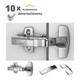 Kit 10 Dobradiça Hettich Sensys 110 Reta Para Armarios