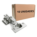 Kit 10 Dobradiças Curva Porta Armário 35mm C Amortecedor