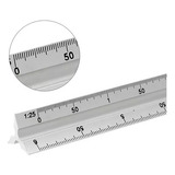 Kit 10 Escalímetro 30cm Triangular Metal Régua Profissional
