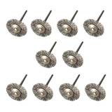 Kit 10 Escovas De Aço Circular Disco Micro Retifica Dremel