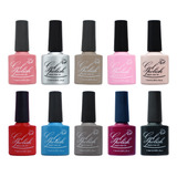 Kit 10 Esmaltes Em Gel Led Uv Unhas Acrigel C anvisa