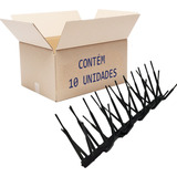 Kit 10 Espículas Anti Pombos Inibe Aves Policarbonato Preto