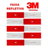 Kit 10 Faixa Refletiva Lateral 5x30cm Original 3m Cor Vermelho branco