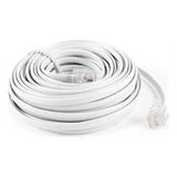 Kit 10 Fio Telefone Liso Cabo 4 Vias Rj11 10 Metros Branco