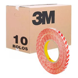 Kit 10 Fita Dupla Face 3m Gpt 020f Alta Temperatura 12mmx50m