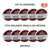 Kit 10 Fita Isolante Branco 20 Metros Sibratec Uso Geral