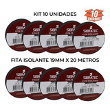 Kit 10 Fita Isolante Preta 20 Metros Sibratec Uso Geral