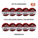 Kit 10 Fita Isolante Vermelha 20 Metros Sibratec Uso Geral