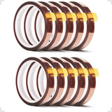 Kit 10 Fita Térmica Para Alta Temperatura Kapton 10mm X 33 M