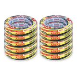 Kit 10 Fitas Crepe Automotiva Amarela Adere 18mmx40m