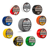 Kit 10 Fitas Demarcação De Solo Pvc 48 Mm X 30 Metros