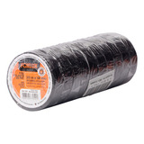 Kit 10 Fitas Isolante Foxlux Antichamas Preta 20m X 19mm