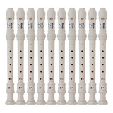 Kit 10 Flautas Doce Barroca Fl 20b New York Cor Creme