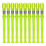 Kit 10 Flautas Doce Germânica Verde Translucida Fl 20g G Ny