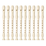 Kit 10 Flautas Doce Soprano Germânica Em C Yrs-23 Yamaha Cor Creme