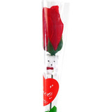 Kit 10 Flor Rosa Artificial De Plástico Com Ursinho Brinde