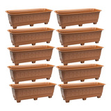 Kit 10 Floreira Jardineira Plástico 45 Cm Horta