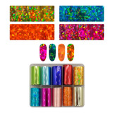 Kit 10 Foils Decoração Unha Manicure Modelos 3d Strass