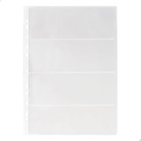 Kit 10 Folhas Para Cédulas 32x24 Polipropileno 4 Espaços